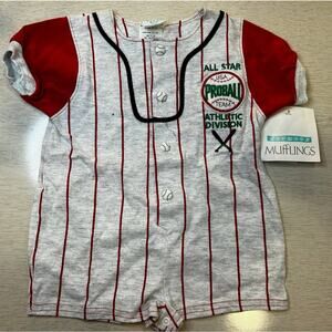 Vintage Boys Allstar Red Baseball Outfit NWT - Mufflings - 12mo